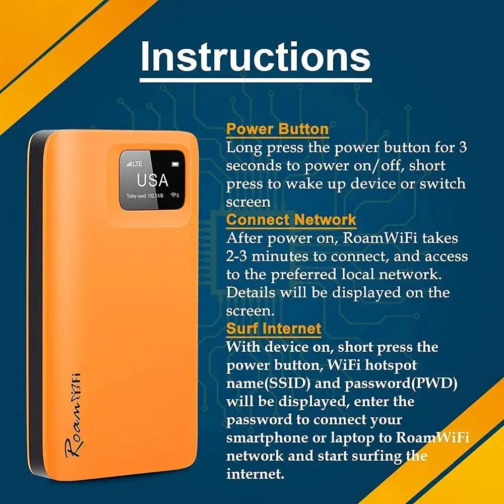 RoamWiFi 4G LTE Portable WiFi 10GB US local data and 1GB global data (valid 30 days) - 618bFM2eXvS._AC_SL1000_